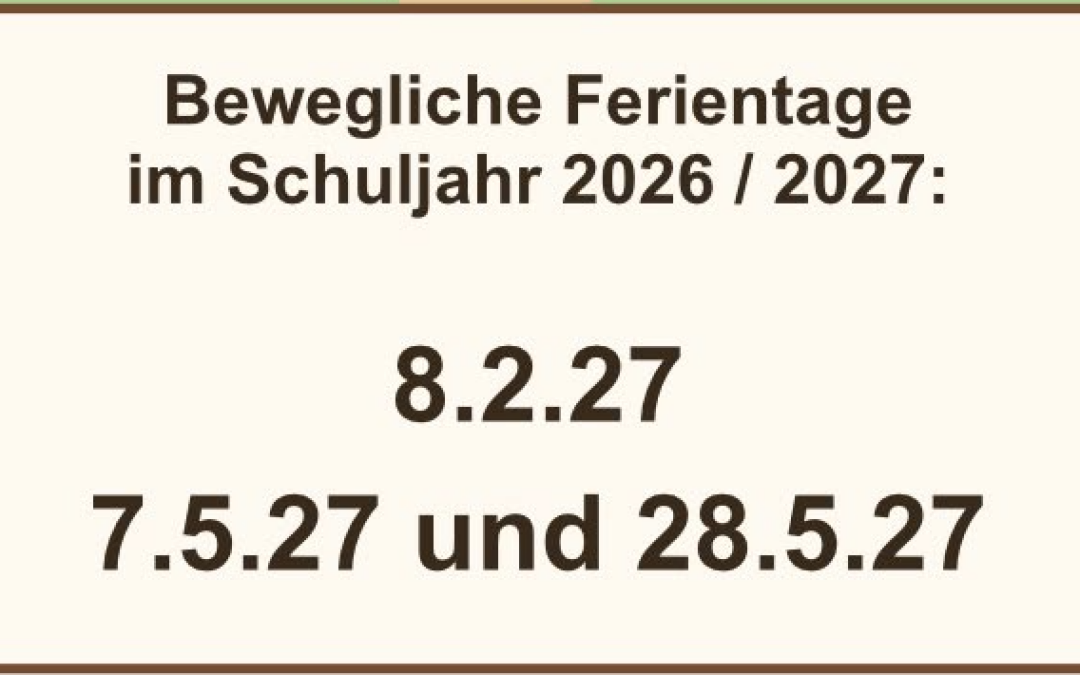 Bewegliche Ferientage